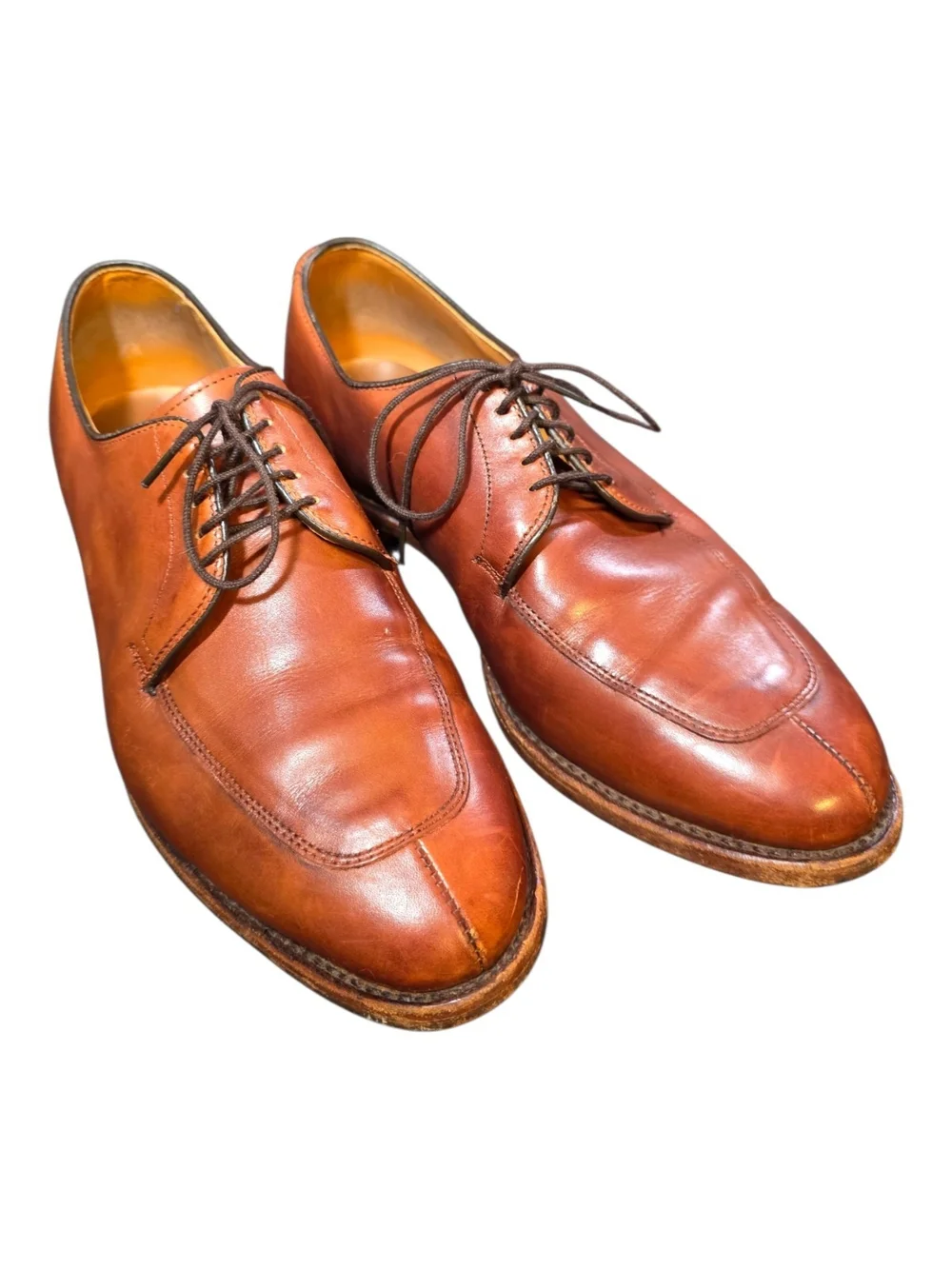 Allen Edmonds Delray Split Toe Derby Chili Leather 8.5 3E Wide Dress Shoes USA